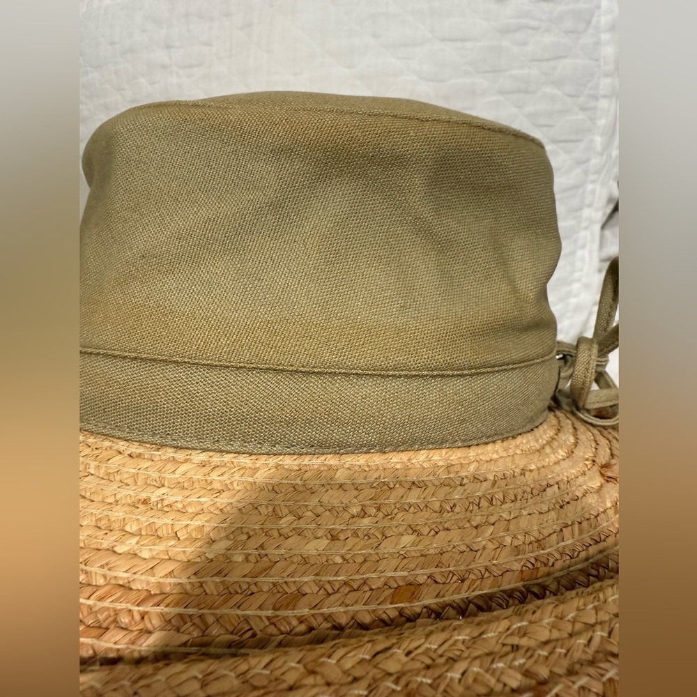 Scala Collection Straw/Canvas Hat Slight Discolor… - image 3